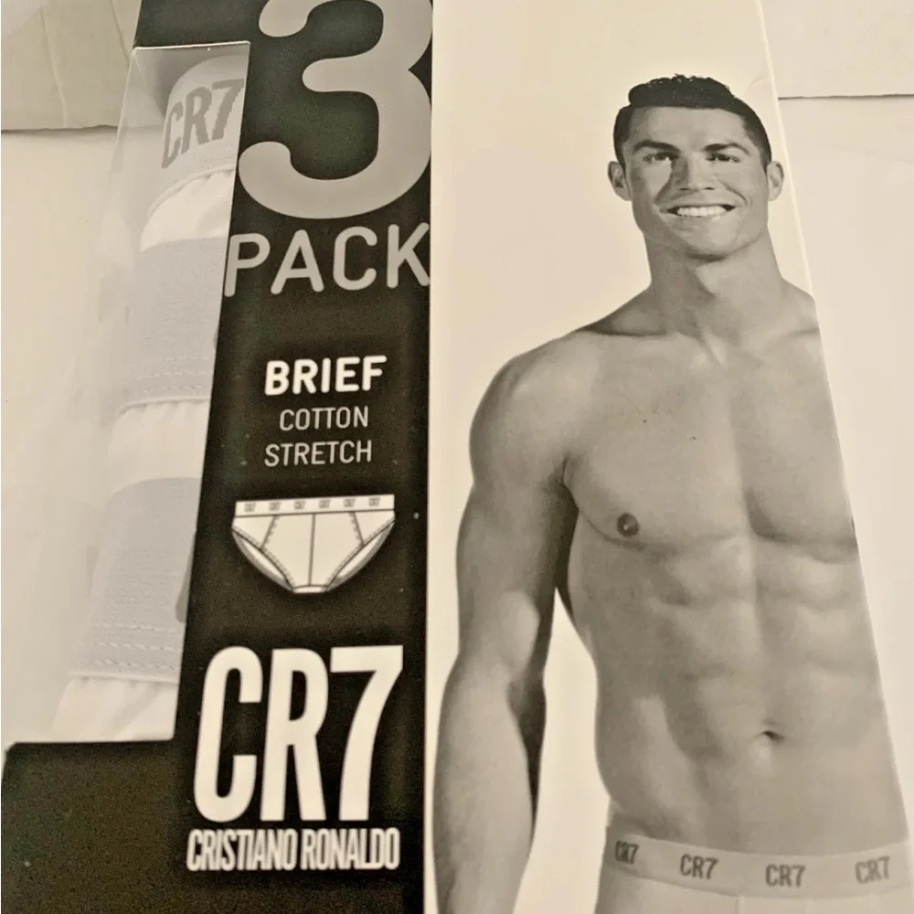 NEW Size XL Cristiano Ronaldo CR7 Underwear Collection 3 Pack White Briefs - Picture 3 of 7